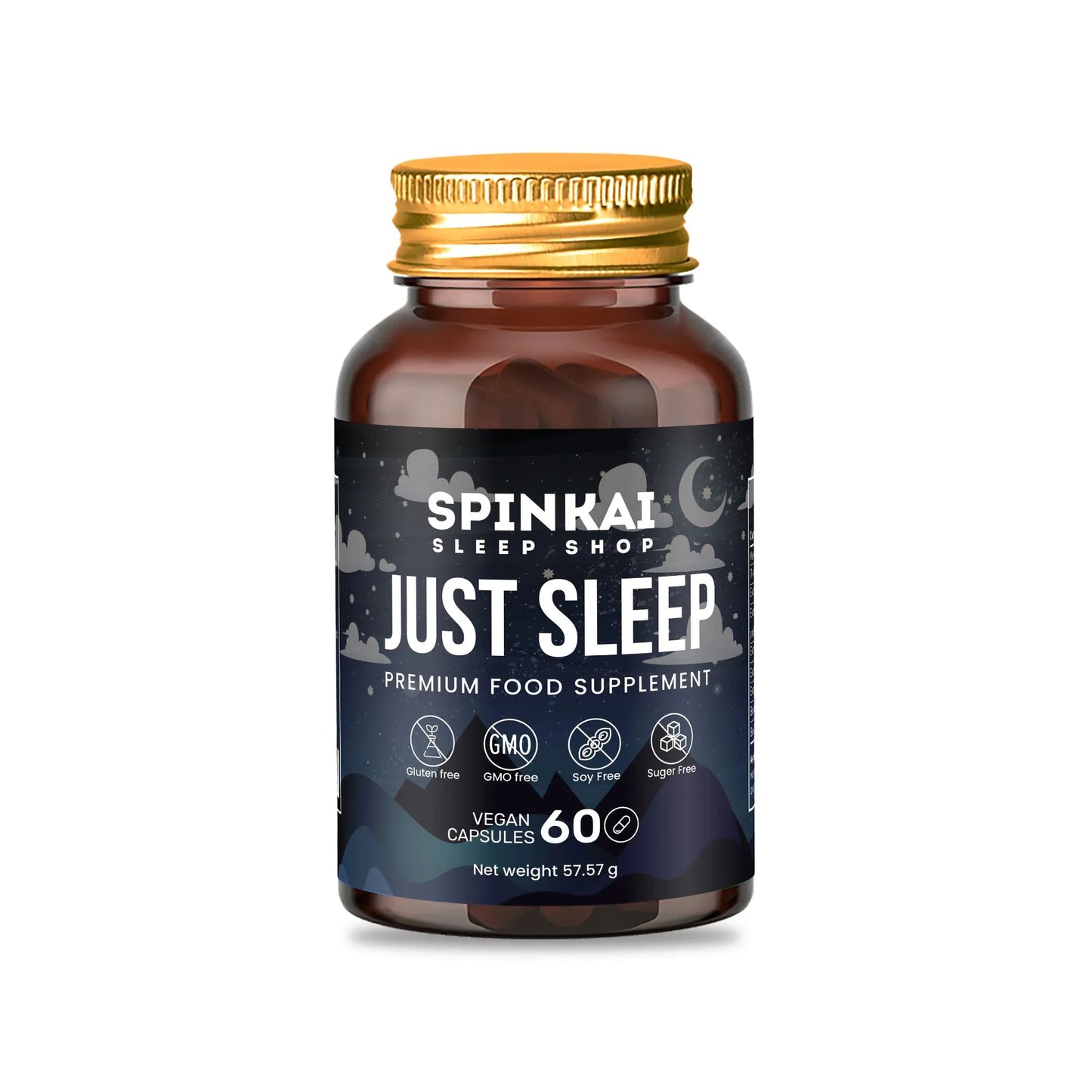 Spinkai Just Sleep - Формула за Здравословен Сън с L-теанин, Пасифлора, Витамин B5 и B6, Магнезий